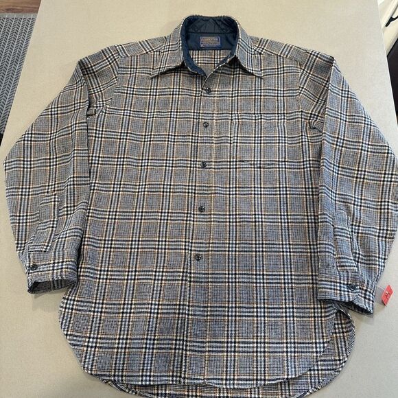 Vintage Pendleton Shirt Wool Flannel 60s Medium - Picture 1 of 16